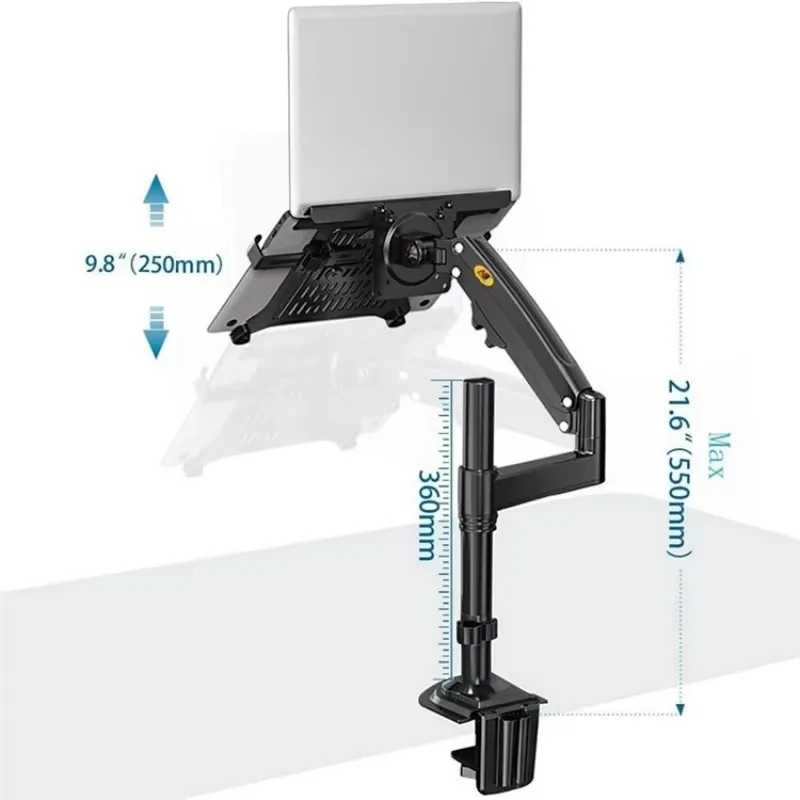 H100-FP for 10-17 Inch Gas Spring Mechanism Full Motion Arm VESA Board Desktop Laptop Bracket