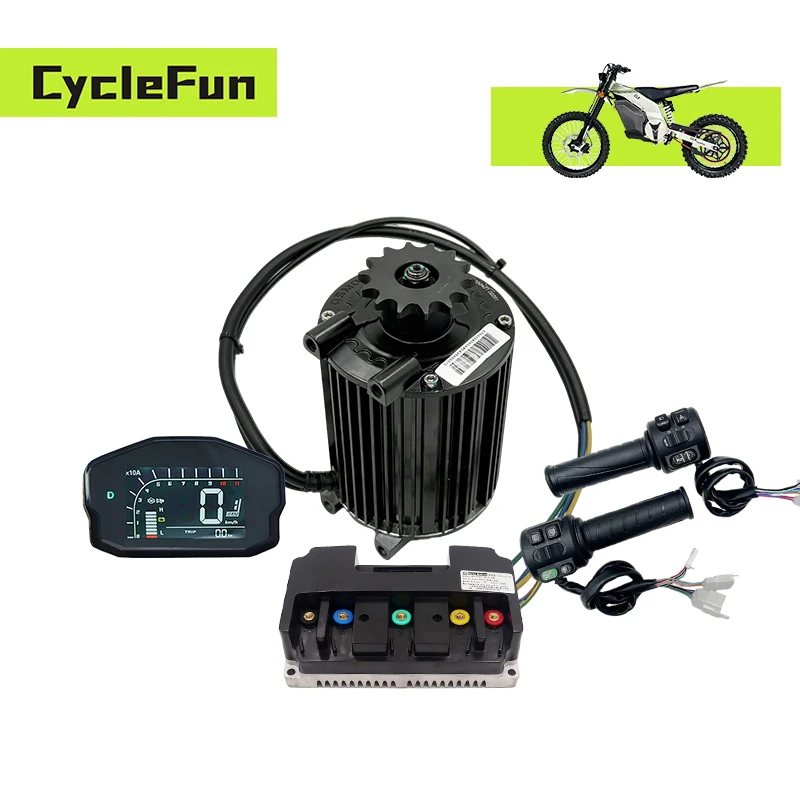 

QS90 1000W Mid Drive Motor 72V 55KPH with Fardriver ND72260 Controller DKD Screen And Throttle QS Motor Kit For E-motorcycle