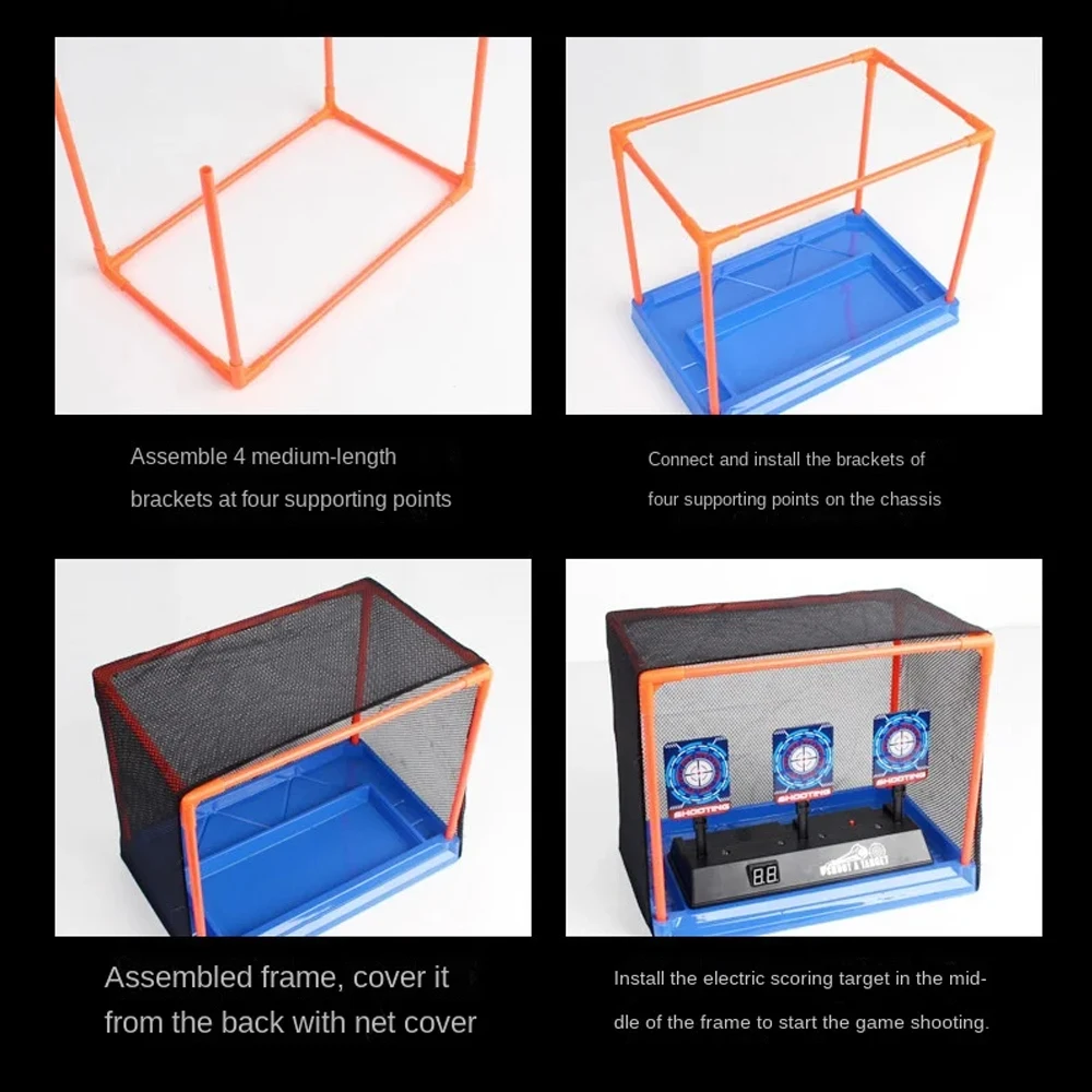 Cibles pour pistolets Nerf, réinitialisation automatique, accessoires de tir électrique, son et lumière pour enfants, jeu de tir, jouets, marquage de haute précision