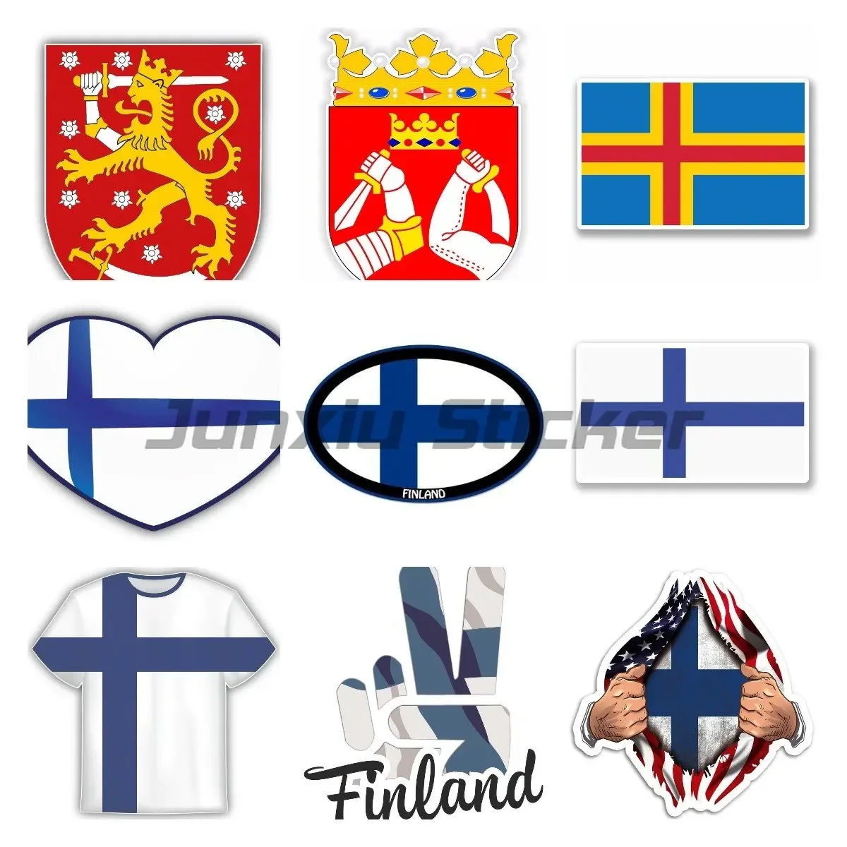 

Finland National Flag Car Sticker Decal Decor for Auto Motocross Racing Laptop Helmet Trunk Vinyl Waterproof Decal
