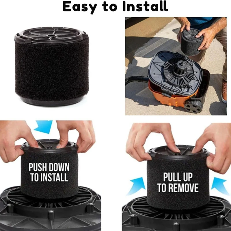 فلتر A86I-VF3700 متوافق مع المكانس الكهربائية Ridgid Vac 3-4.5 جالون، فلتر رغوة تطبيق رطب مناسب WS0301VA