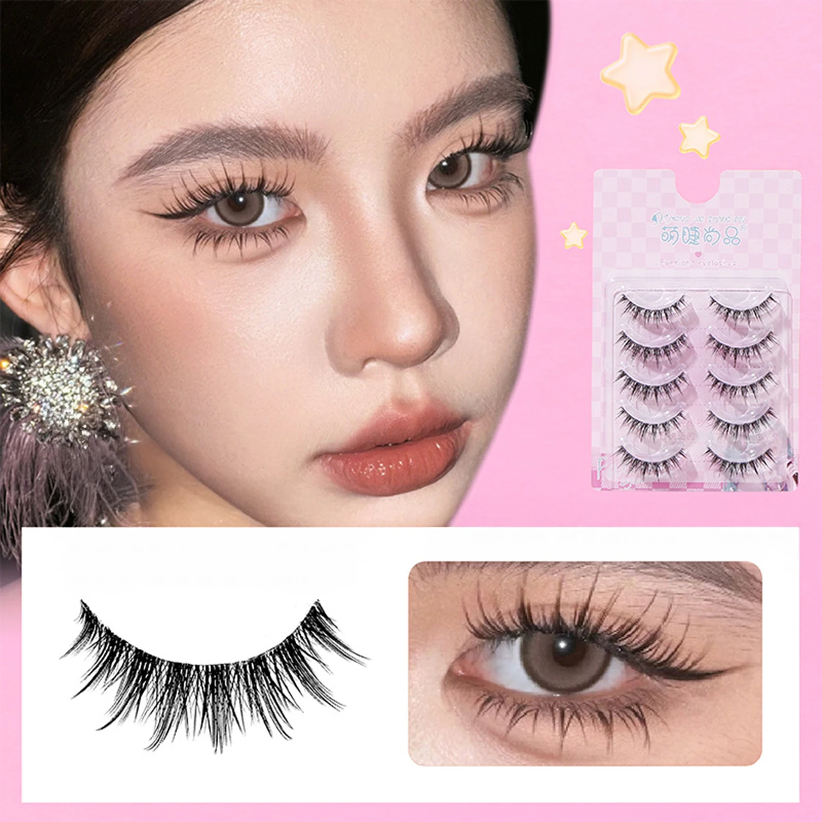 Manga Stijl Cat Eye Valse Wimpers volledige strips Natuurlijke Piekerige Dramatische Volume Lange Wimpers Voor Vrouwen Meisjes Party Make-up