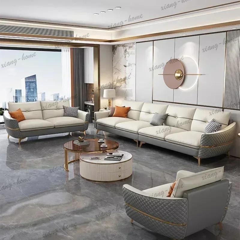 FG House Elegant SofaS Leather Nordic Modern Sectional Sofas Lazy Living Room Universal Individual Princess Divano Trendy Furnit