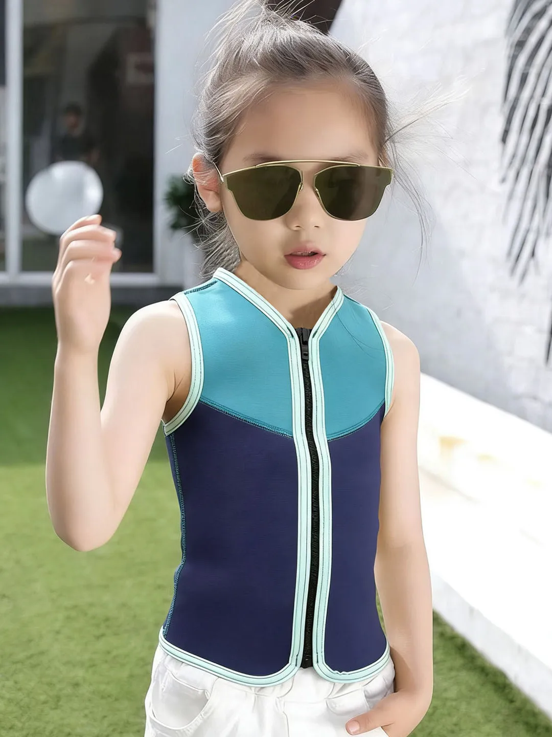 厚みのあるダイビングスーツ水泳サーフィンビーチシュノーケリング子供用暖かいサーフィンベスト男の子女の子冬水泳衣装myledi
