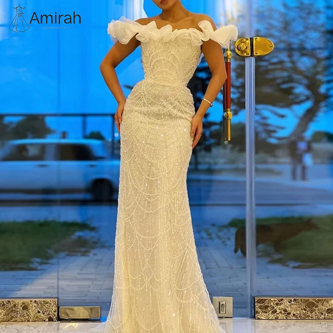 

Amirah Fishtail Tulle Luxury Prom Dresses Elegant Evening Party Dresses Woman 2025 Custom Made Bead Embroidery Sequins Ball Gown