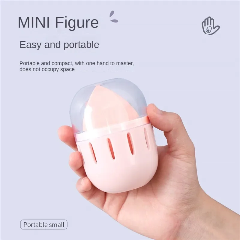 

Portable Transparent Dust-proof Makeup Egg Storage Box with Separator for Drainable Makeup Egg Storage Box