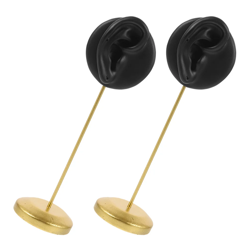 2Pcs Ear Shaped Earring Display Stand Dual Hole Design Durable Resin Material for Selling Jewelry Showcase Holder