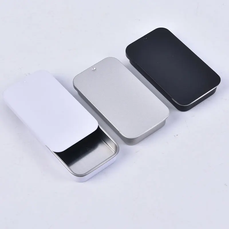 

1 Pieces Mini Iron Box Slide Cover Storage Box Wedding Jewelry Pill Cases Portable Tin Boxes Container Cosmetic Organizer