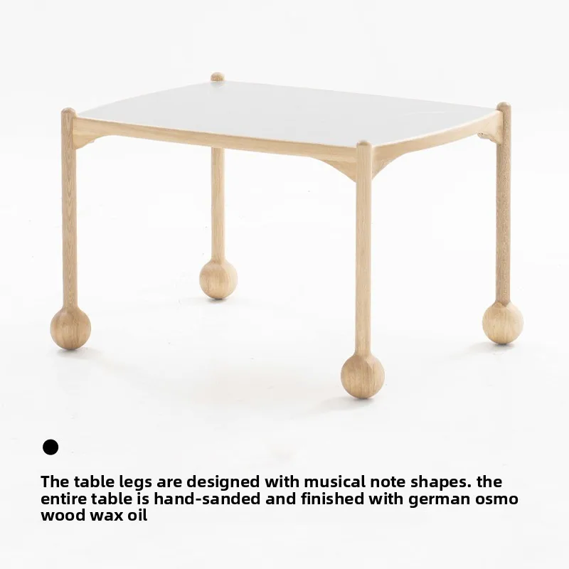 Music note table Solid wood rock slab Dining table Small apartment niche