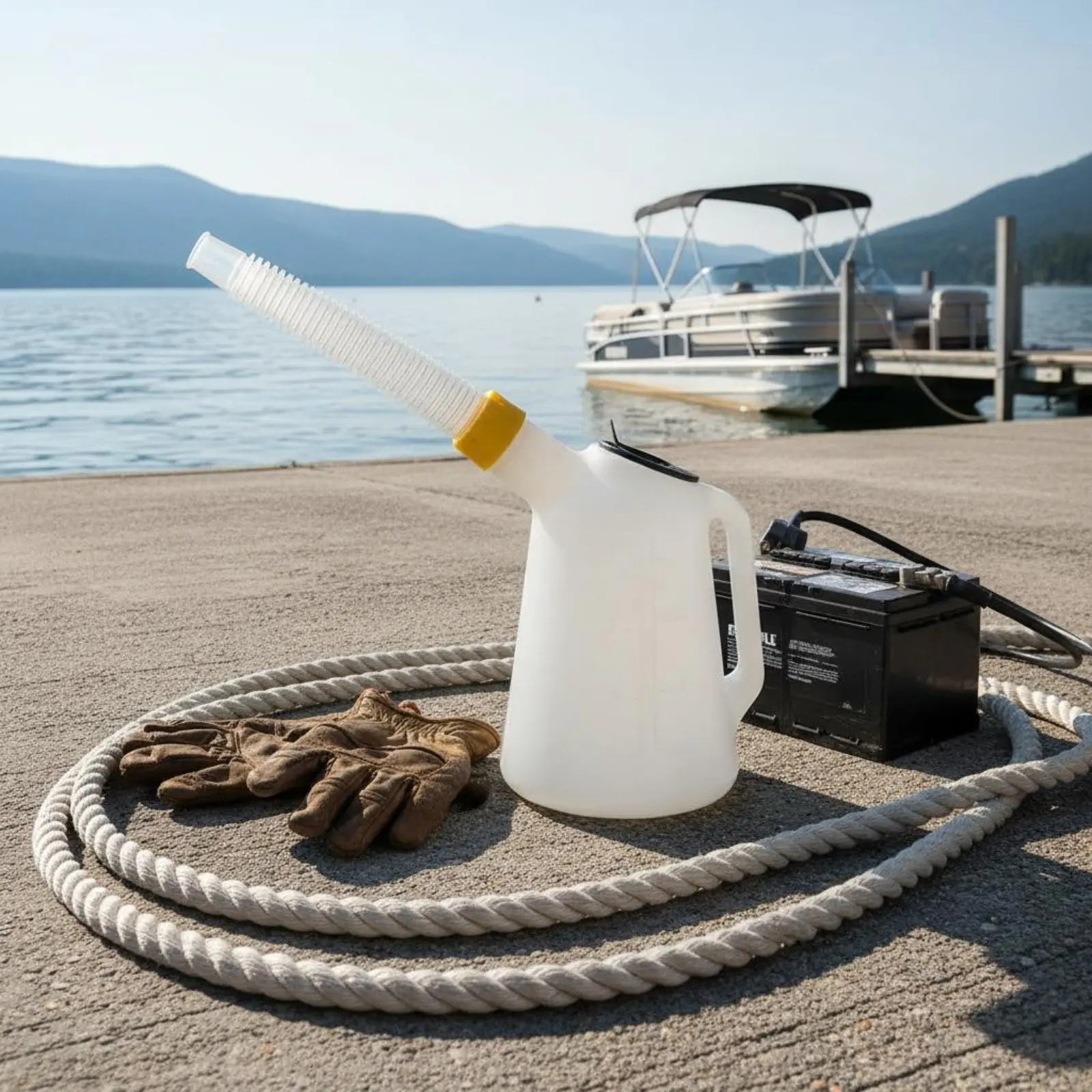 5L Automotive Fluid Container Ergonomic Handle Plastic Oil Jug with Flexible Spout Graduated Pitcher with Flexible Spout