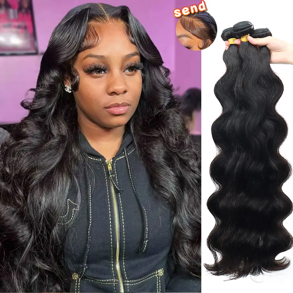 

16A Body Wave Bundles Natural Color Brazilian 100% Human Hair 38 40Inches 4/5 Pcs Remy Human Hair Bundles Extensions Double Weft