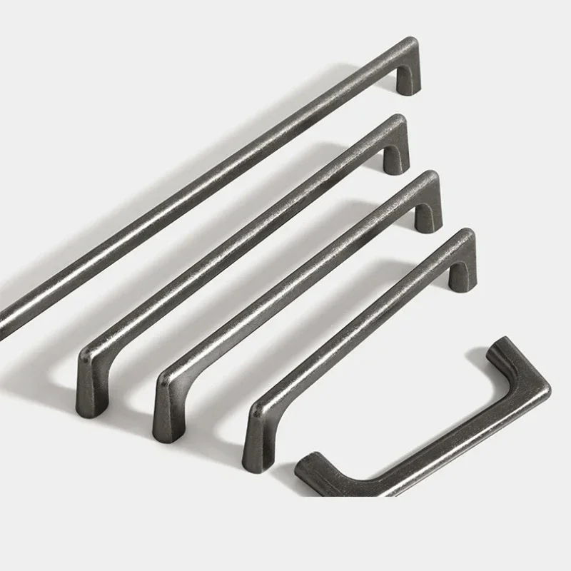 Vintage und minimalistische Möbelgriffe in Antik-Nickel-Farbe, Kupferbraun, für Schubladen, Schränke, Kleiderschränke, Türgriffe. – Detail 5