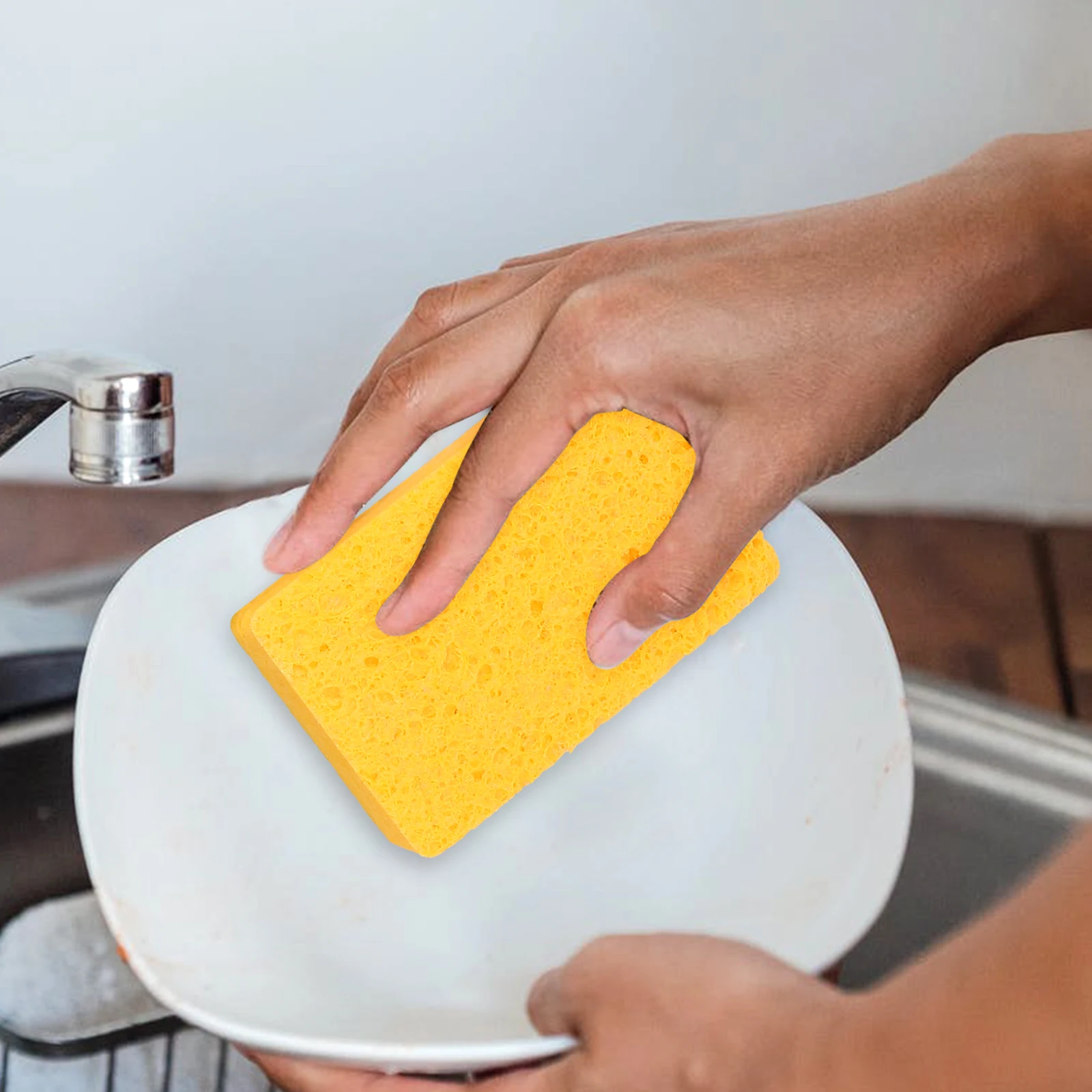 

6pcs Wood Pulp Cotton Cleaning Sponge 11x7x2 5cm Multi Color Kitchen Sponges Non Scratch Scrubbing For Dishes Pots Household