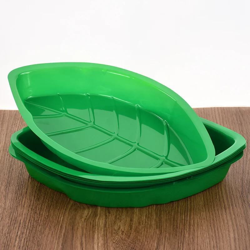 6/12pcs Hawaiian Palm Leaf Plate Snack Food Candy Tray Kids Jungle Safari Birthday Supplies Tropical Luau Summer Party Decor
