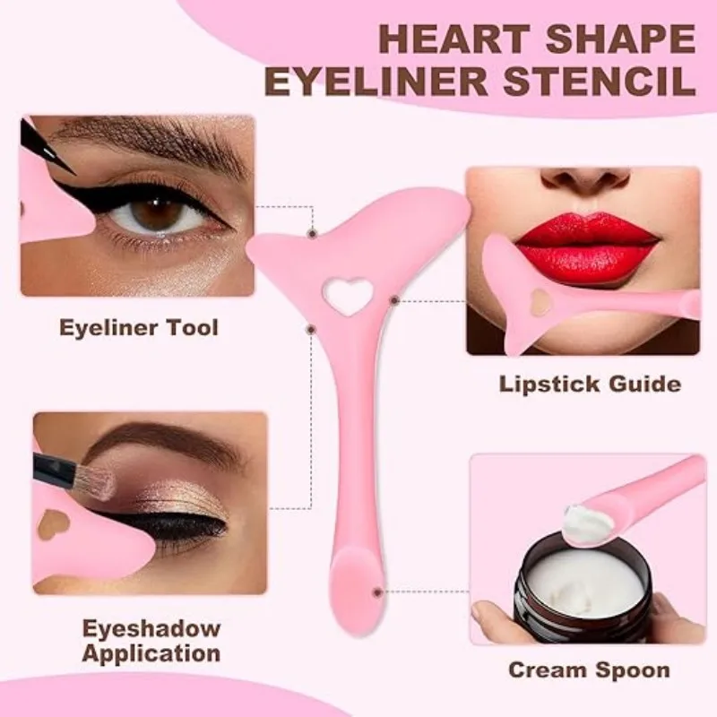 Strumento per eyeliner in silicone riutilizzabile e profumato, ideale per principianti e truccatori, strumenti per occhi durevoli e flessibili, facile da pulire