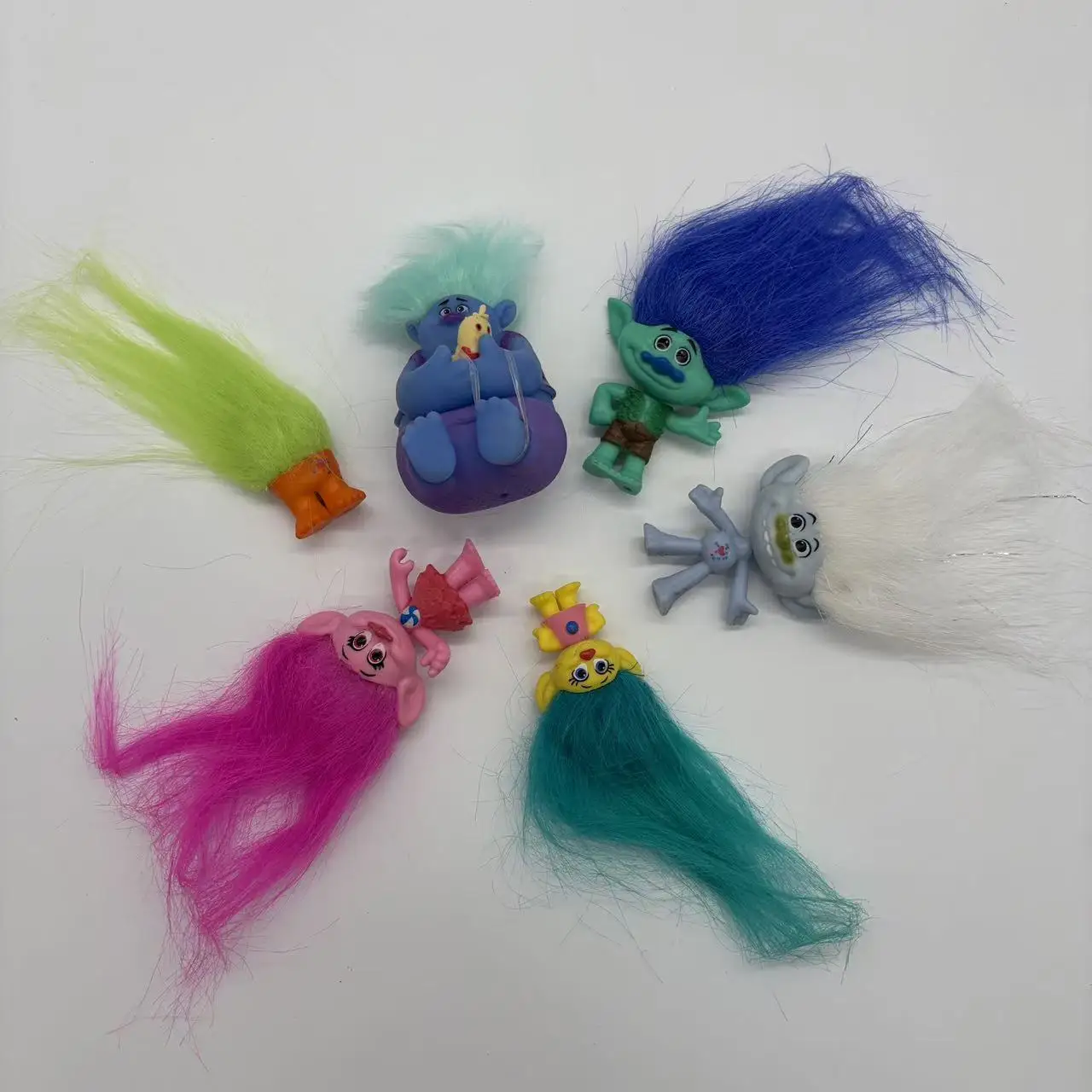 6pcs/set Gift Bag Package Dreamworks Movie Trolls Poppy Branch Critter Skitter Boards PVC Action Figures Toys