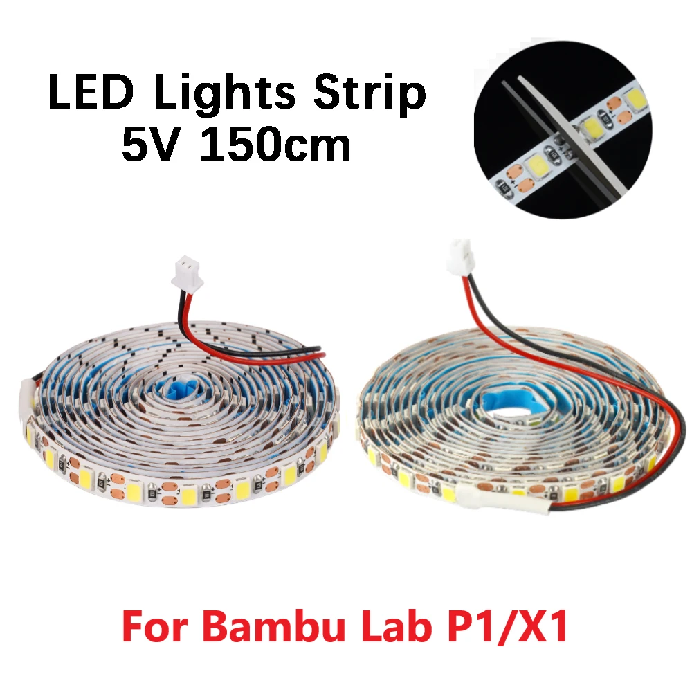 

P1 X1 LED Light Kit For Bambu Lab P1P P1S X1 X1C LED Lights Strip 5V 150cm IP44 Lighting Lamp Super Bright For Bamboo