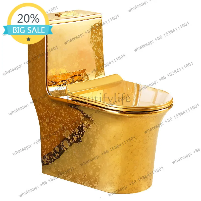 

D30 local tyrant gold relief toilet siphon water-saving ceramic color toilet