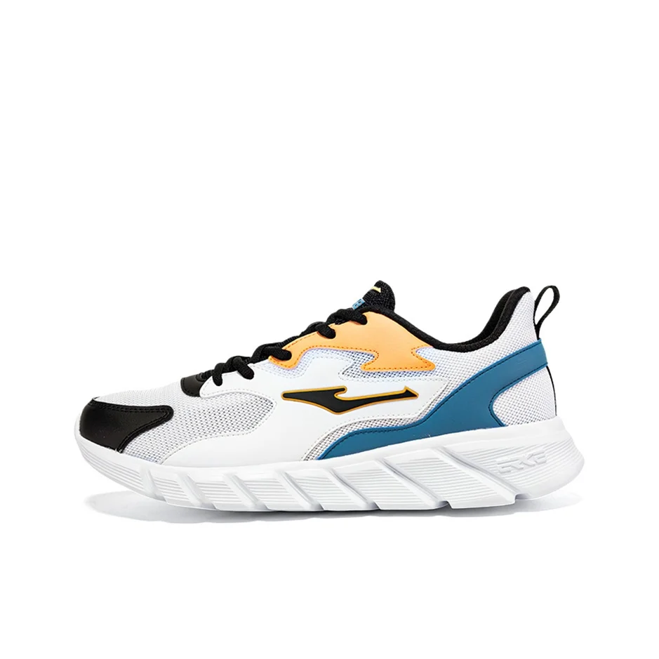 Erke Comfortable Abrasion Resistant, Breathable, Lightweight Low top Running Shoes Men's White Black 51121103195//