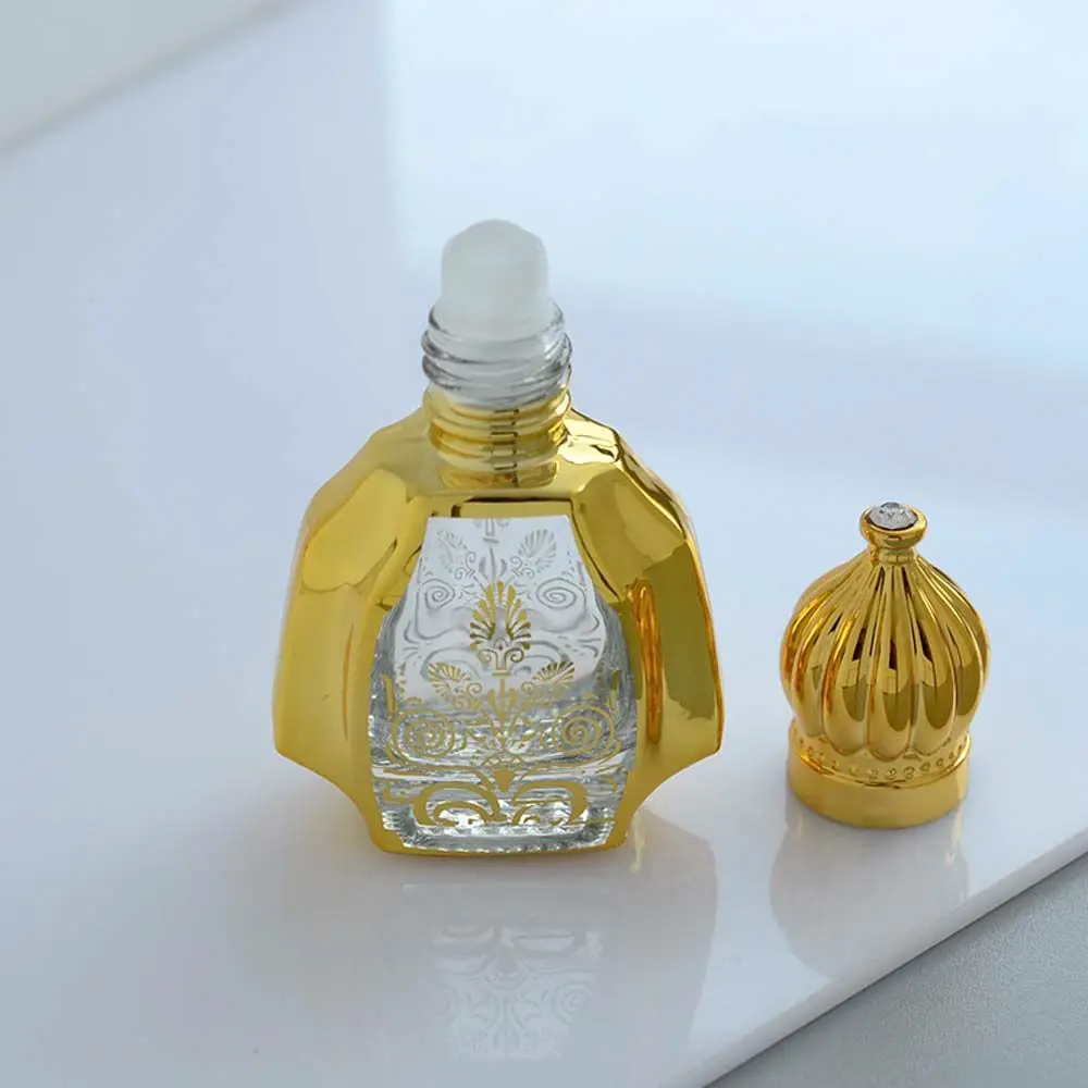 

Portable Travel Empty Bottles Rolling Gold Roller Ball Vial Arabic Crystal Oil Bottles Perfume Bottles Glass bottle