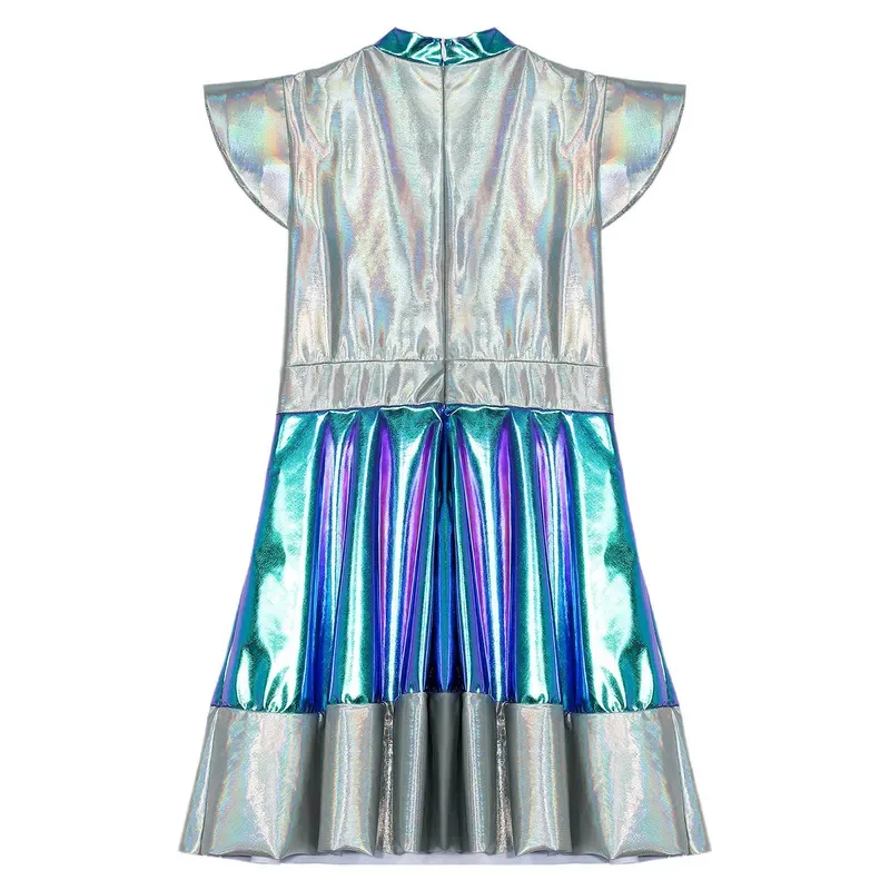 Sky01 الفتيات لامعة الغريبة الفضاء الخارجي زي هالوين تنكري فلينغ كم التدرجات ألف خط توتو فستان رقص للمستقبل WorlWd01 @