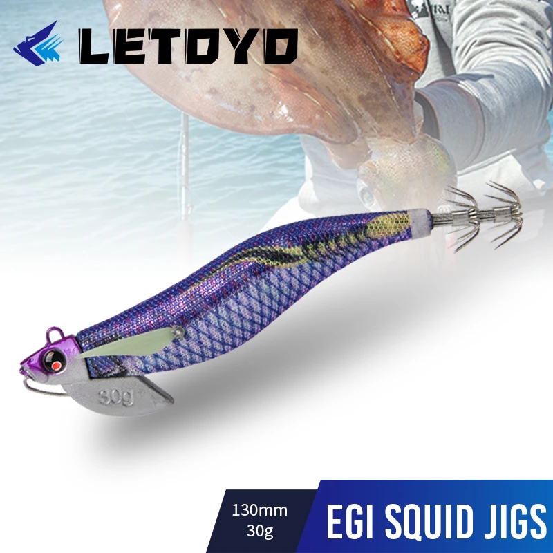 LETOYO مضيئة تصفيح الحبار الطعم تلميح تشغيل غرق EGING خطاف صيد على شكل سمكة الطعم الاصطناعي الحبار إغراء Webfoot الأخطبوط الصيد السحر