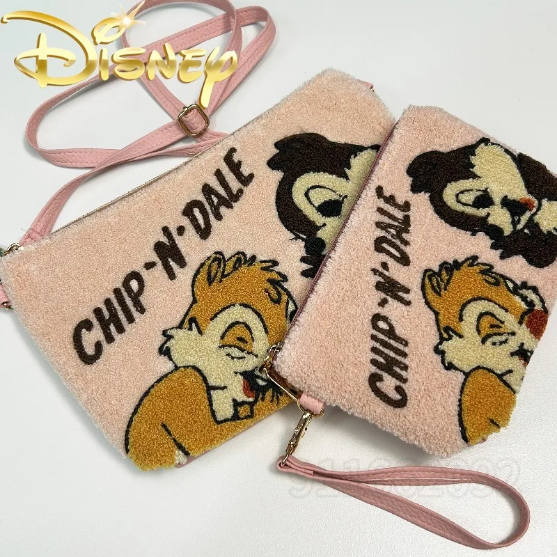 Disney Chichititi New Plush Wallet Fashion Embroidered Women's Shoulder Bag Large Capacity Storage Casual Shoulder Crossbody Bag