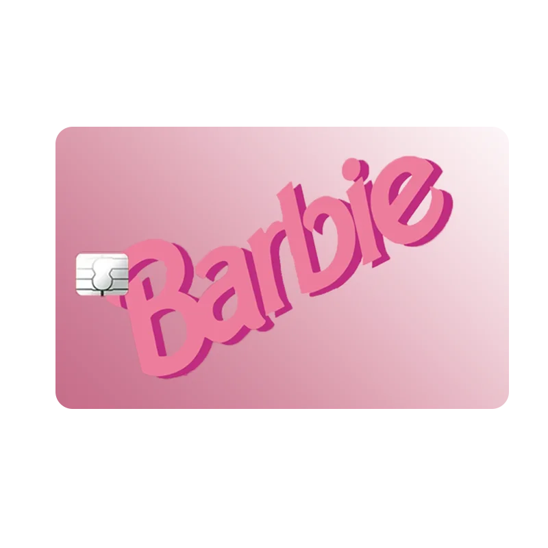 Stiker kartu Barbie berkilau, Stiker kartu kredit, dokumen siswa, perlengkapan belajar, dekorasi air, Bus, kartu makanan, hadiah Paster