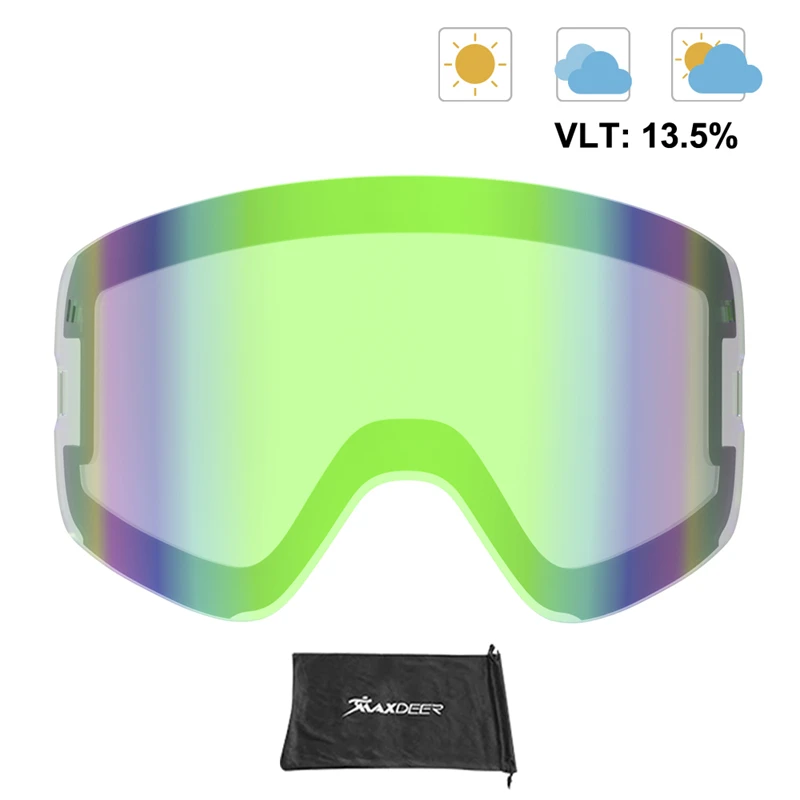 Gogle narciarskie obiektyw żółty soczewki magnetyczne podwójna warstwa Anti-fog UV400 narciarskie okulary snowboardowe tylko gogle śnieżne soczewki