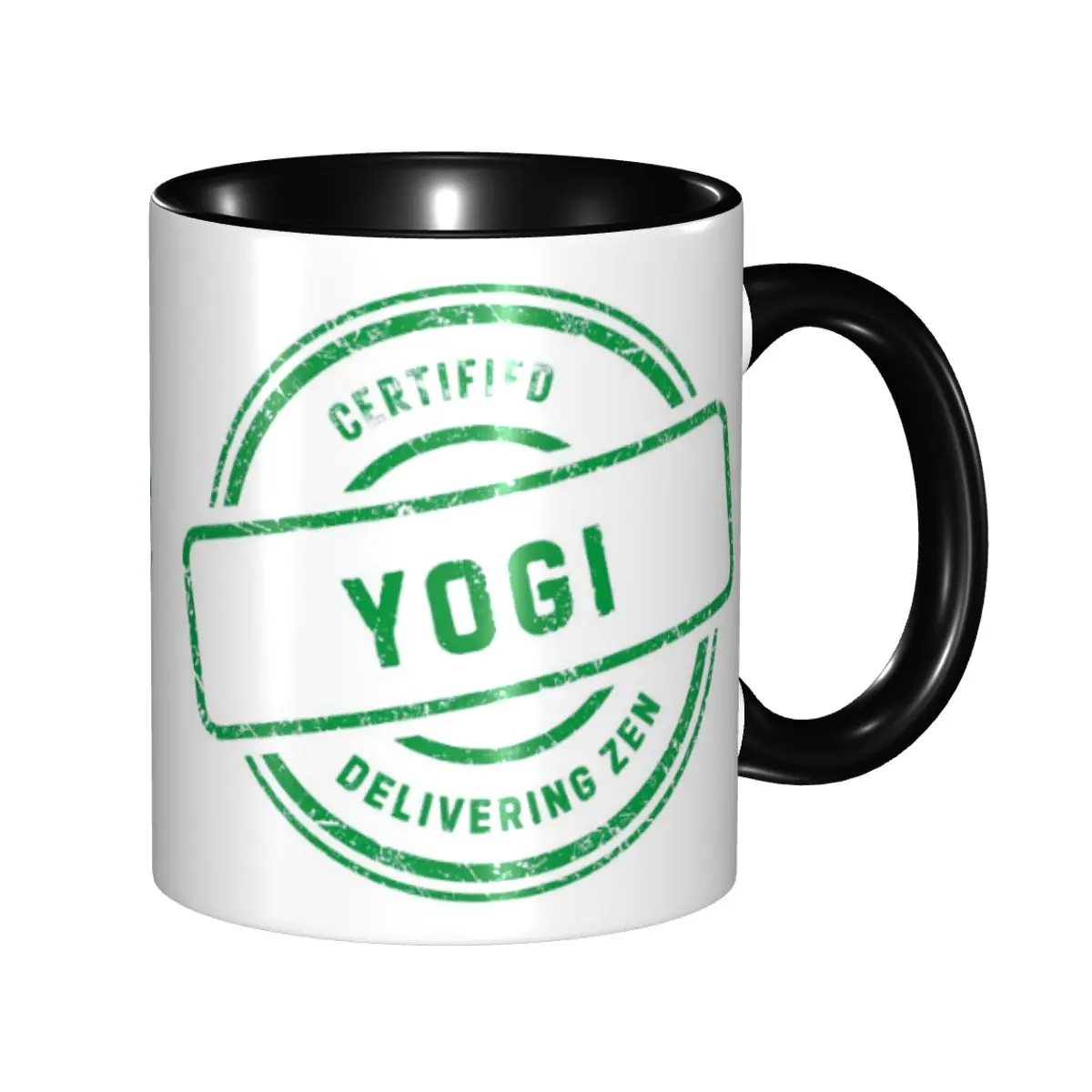 Taza Zen con certificado de Yogi, divertidas tazas de café de cerámica, tazas de té, taza de leche, regalo para amigos