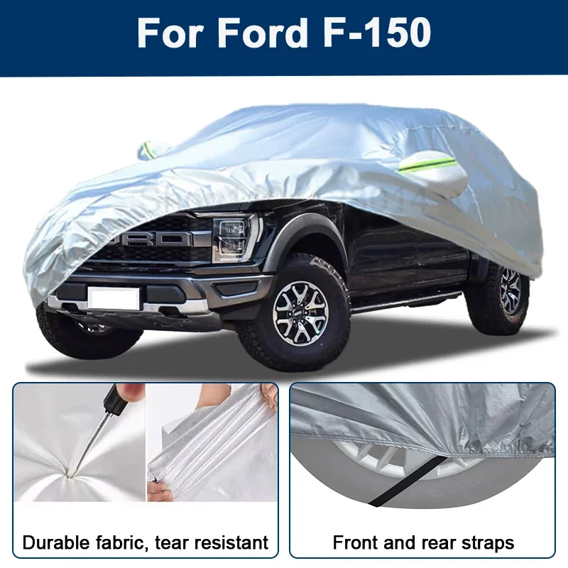

Всепогодный чехол для автомобиля Ford F-150 с отражающими полосами, водонепроницаемый, снегозащитный, пылезащитный, с защитой от УФ-излучения, автоаксессуары