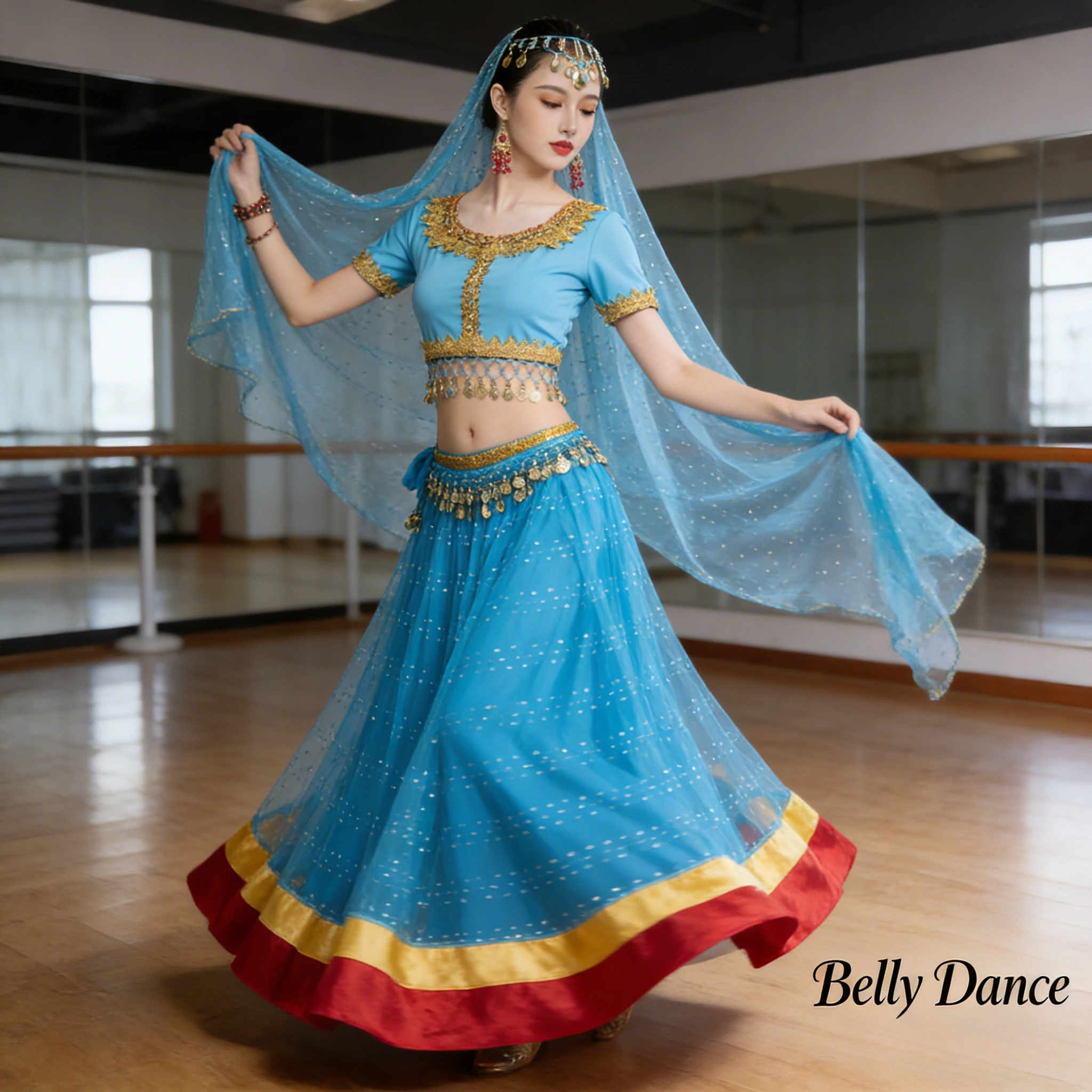 

Индийская танцевальная макси-юбка Ленга для ближневосточных танцев, женский костюм для выступлений на сцене, для групповых и ежегодных вечеринок