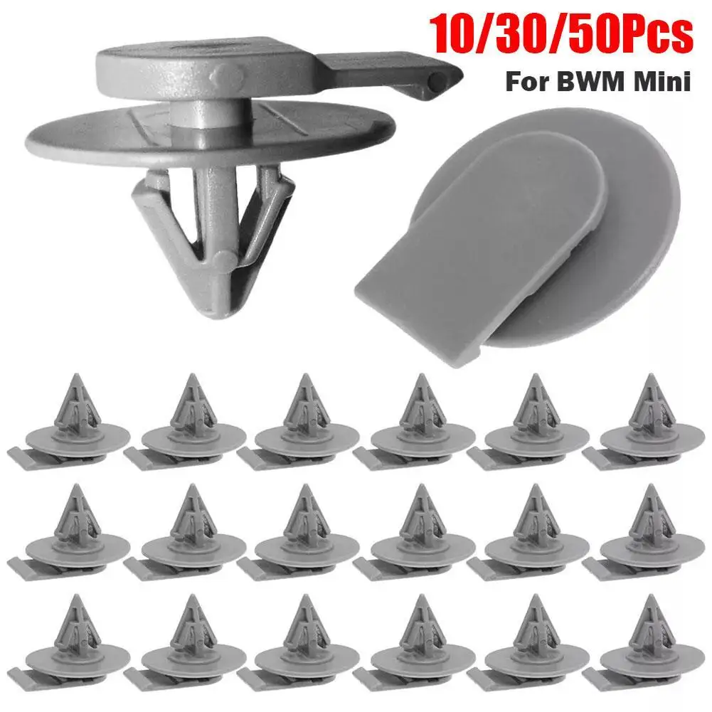 10/30/50PCS Auto Wheel Arch Trim Clips Fasteners Grey Retainers For Bmw Mini Cooper S One R50 R52 R53 R56 Car Interior