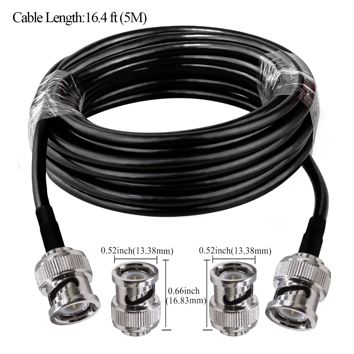 RG58 Extension Cable BNC Male to BNC Male Jumper Low Loss CB Radio Coax Cable 30cm 50cm 1M 2M 3M 4M 5M