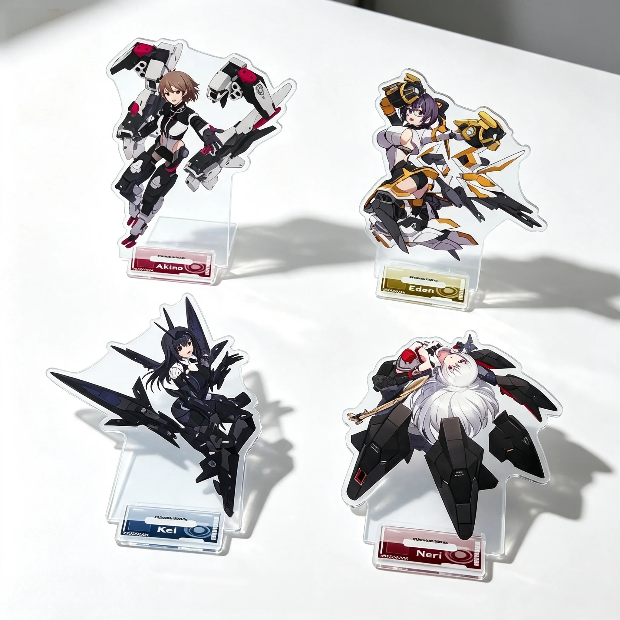 3D Action Shooting Mobile Game Alice Gear Aegis Yotsuyu Hirasaka Sitara Kaneshiya Acrylic Stand Model Plate Keychains Desk Decor