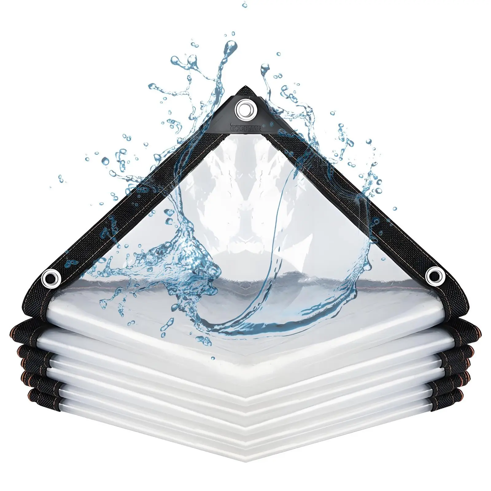 Clear Tarp Heavy Duty Waterproof, 23x23 FT Transparent Vinyl Tarpaulin with Grommets, Outdoor Plastic Tarp Cover for