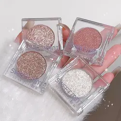 New Single Color Glitter Super Shining Eyeshadow Pearlescent Long Lasting Pink Eyeshadow Shimmer Eye Brightening Makeup