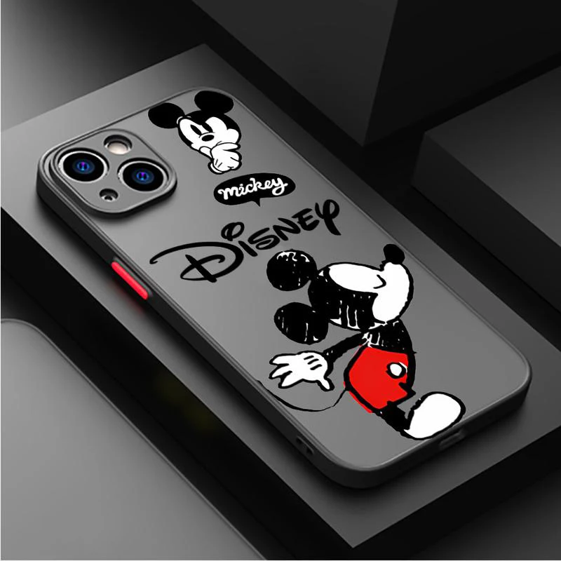 Disney Mickey Stitch For iPhone 16 promax Phone Case for iphone 13 case Silicone Matte Transparent Black Shockproof Soft Cover