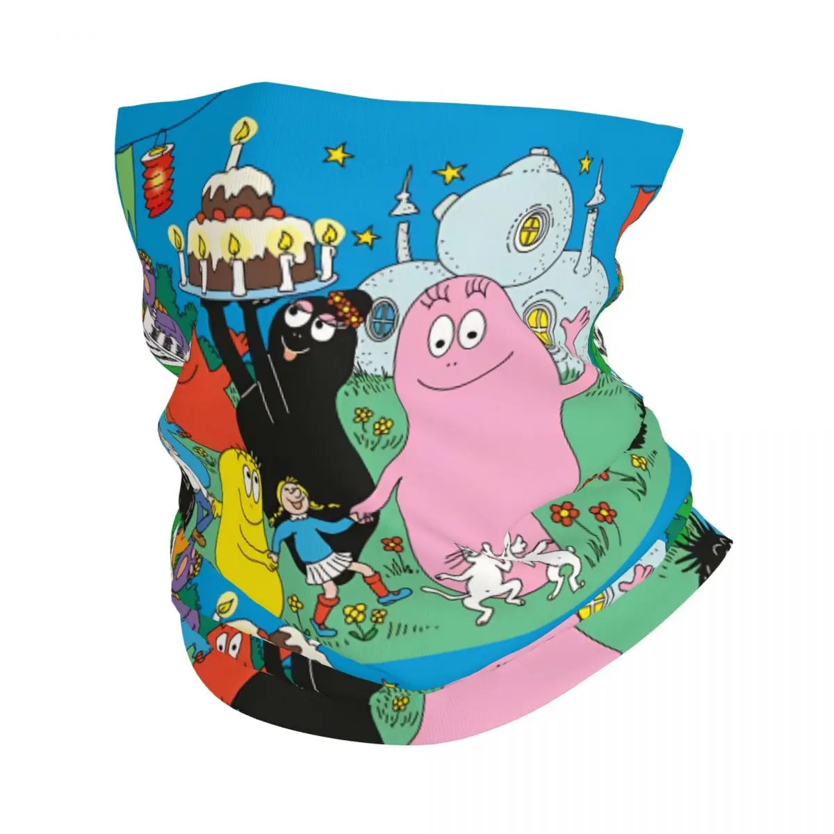 Повязка на голову Les barbapпа в стиле ретро для мужчин и женщин, тонкий походный шарф-труба для лица