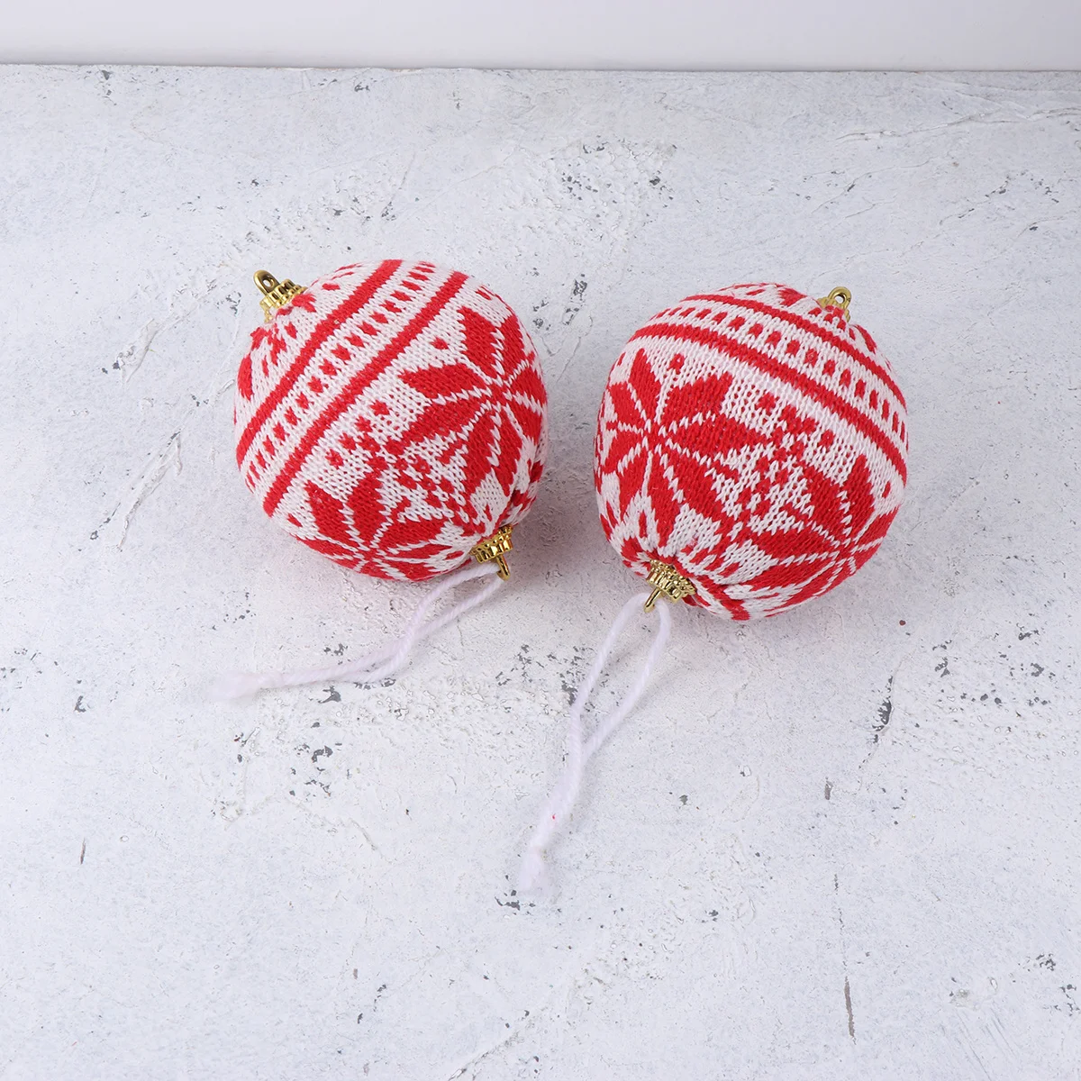 

6Pcs Knit Wool Christmas Ball Ornament Premium Craft Hanging Decor for Tree Fireplace Sofa Bedroom Car Living Room Cafe Desk