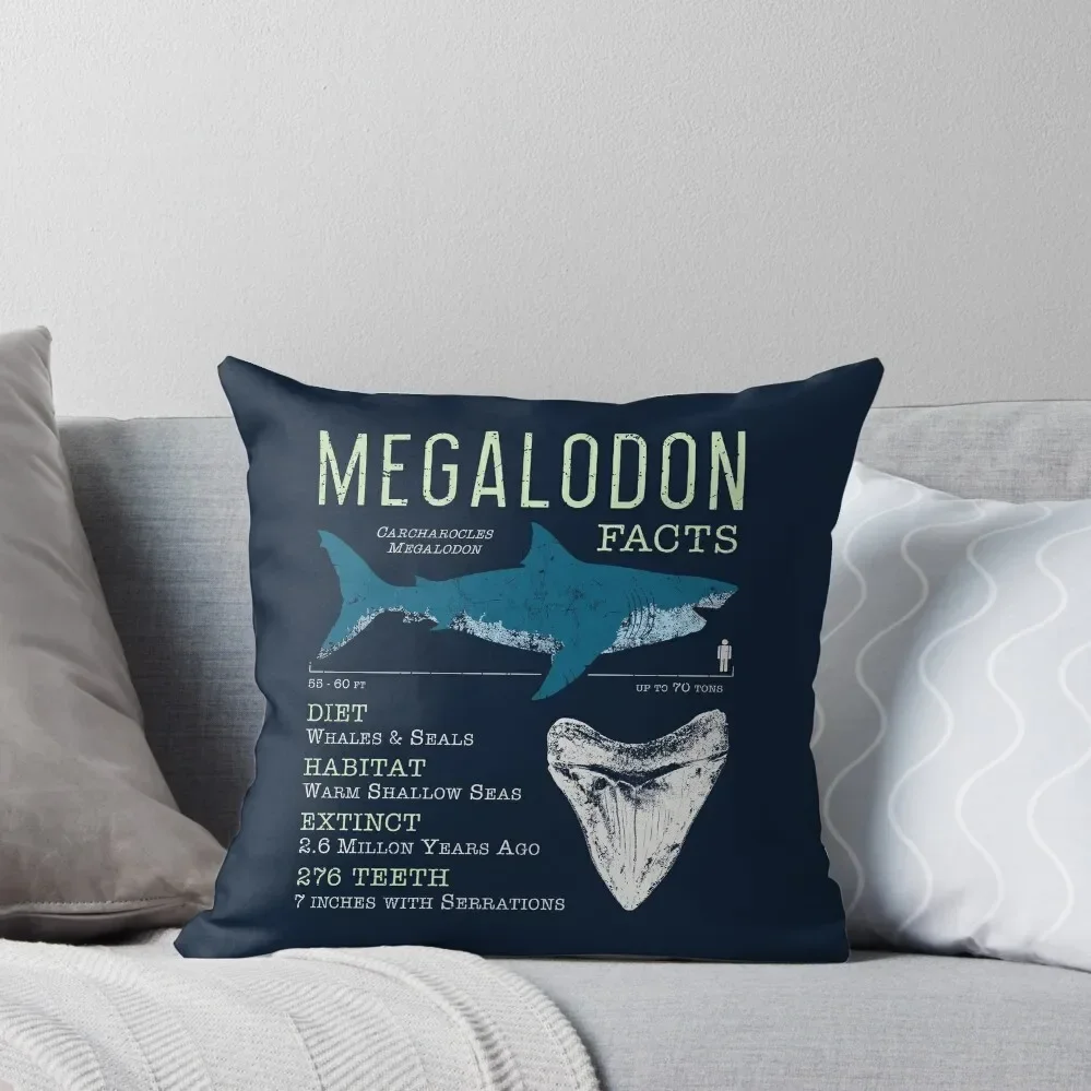 Megalodon Facts Throw Pillow Christmas Throw Pillows Covers bed pillows Cushions For Sofa luxury throw pillow covers pillow