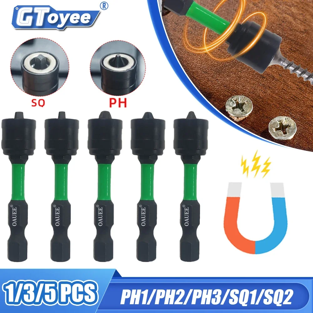 1/3/5PC magnetyczna głowica antywstrząsowa ręczna wiertarka elektryczna śrubokręt o wysokiej twardości wodoodporny zestaw wkrętaków antypoślizgowy