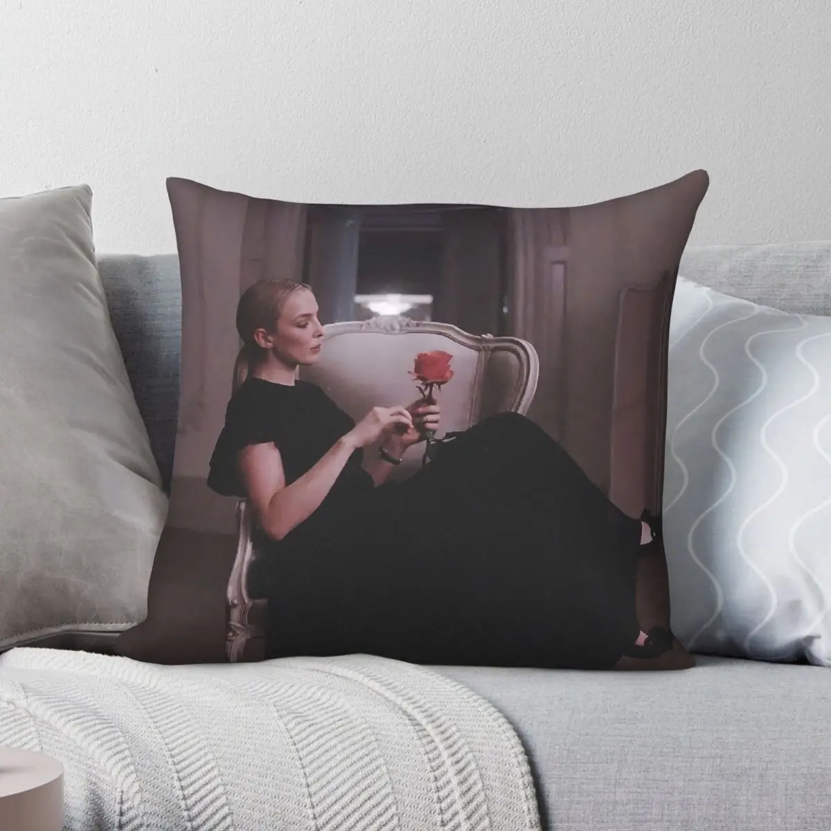 Killing Eve Jodie Comer Square Pillowcase Polyester Linen Velvet Printed Zip Decor Pillow Case Sofa Seater Cushion Case 18