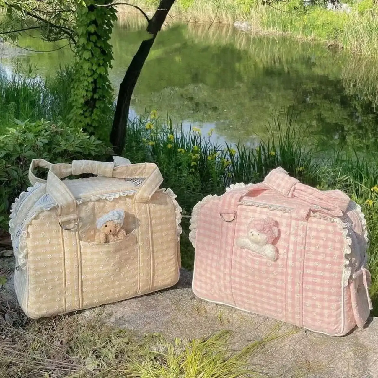 

Lace Design Pet Carrier Bag, Breathable Cat Dog Handheld Purse, Fashion Shoulder Backpack Переноски Для Собак