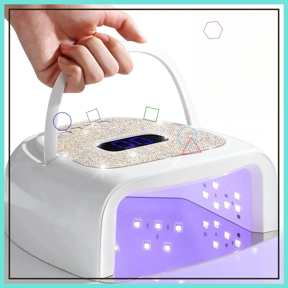 

60-ваттная перезаряжаемая УФ-светодиодная лампа для ногтей, быстрая беспроводная сушилка с 42 светодиодами и портативной ручкой для гель-лака, профессиональная лампа для полимеризации