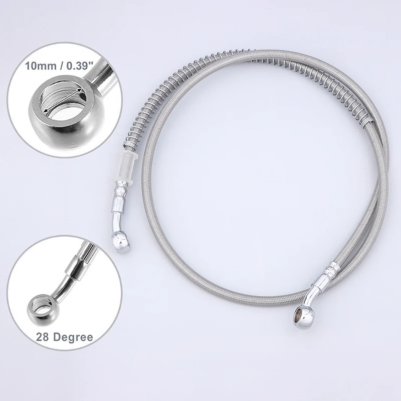 

50-200CM Motorcycle Brake Oil Hose Brake Line Universal Motorbike Stainless Steel Braided Pipeline Modification Parts