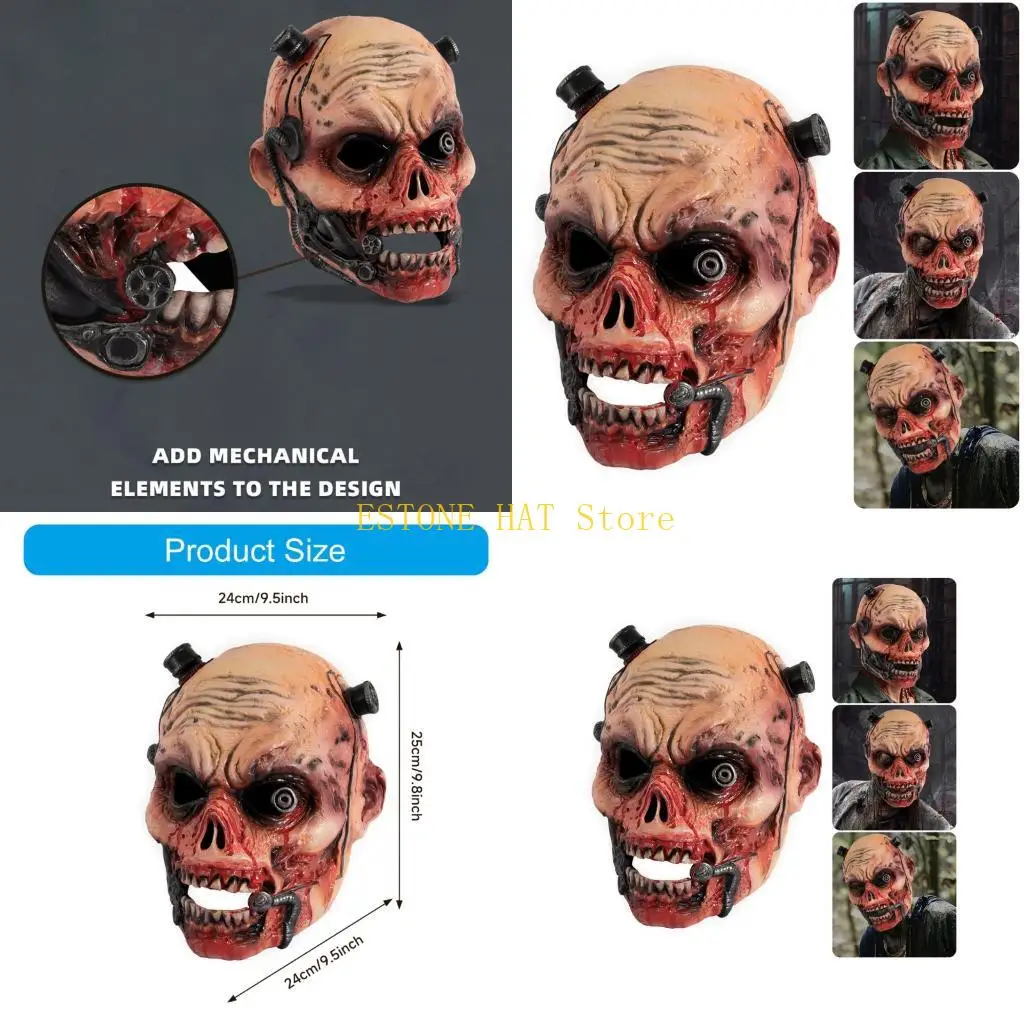 

49MF Horror Zombied Mask Monsters Mask Scary Walkings Dead Zombied Head Mask Vampires Mask Horror Halloween Cosplay Costumes