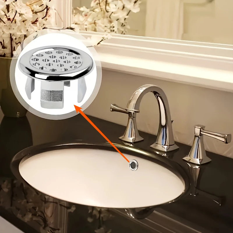 

2pcs Premium ABS Plastic Sink Drain Covers with Decorative Knobs Leak Proof Easy Install Overflow Stoppers Bathroom Kitchen Sink