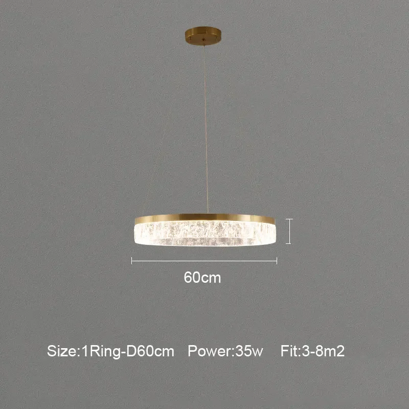 ZCTOP Kreisring Moderne LED-Pendelleuchte Deckenmontierte Kronleuchter Beleuchtung Hängelampe für Tisch Esszimmer Küche Wohnzimmer 7