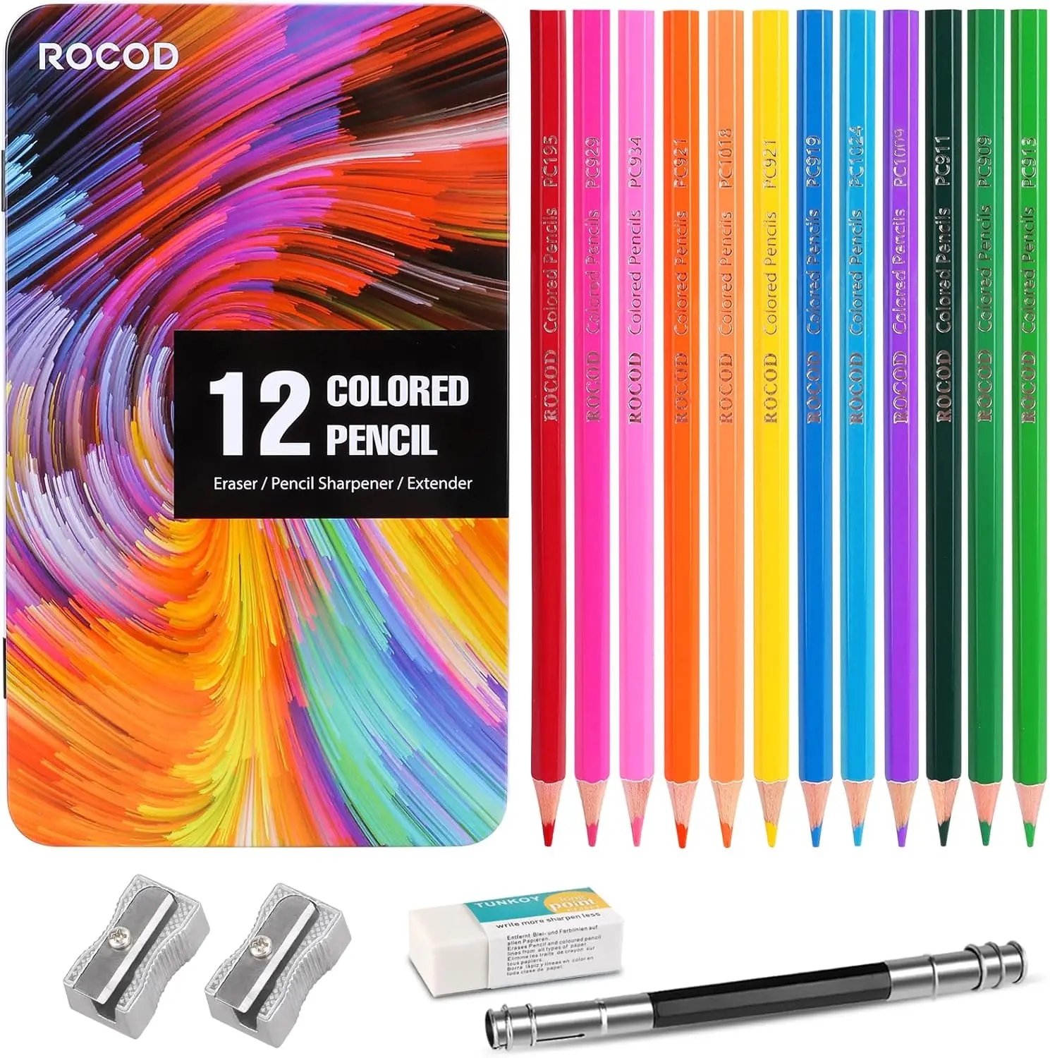 

12-Color Professional Colored Pencils Set for Adult Art Drawing with Metal Case